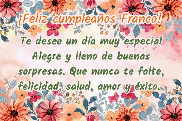 Deseos de Feliz Cumpleanos Franco