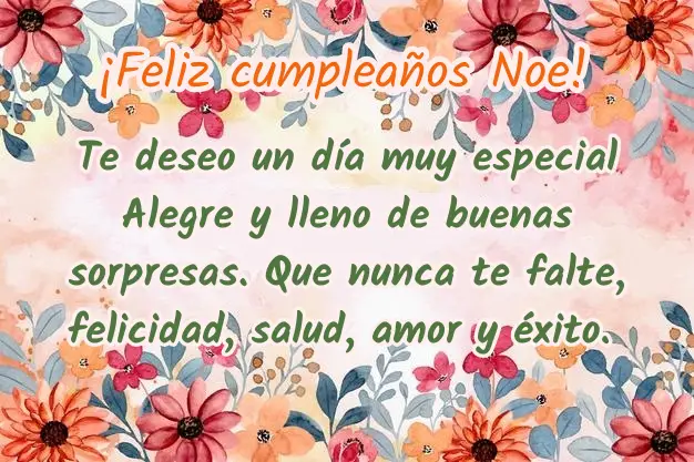 Deseos de Feliz Cumpleanos Noe