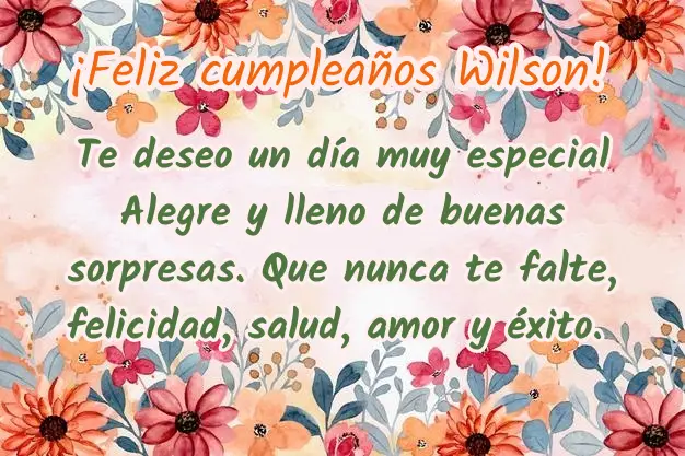 Deseos de Feliz Cumpleanos Wilson