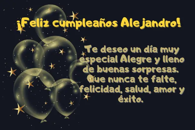 Tarjeta de Feliz Cumpleanos Alejandro