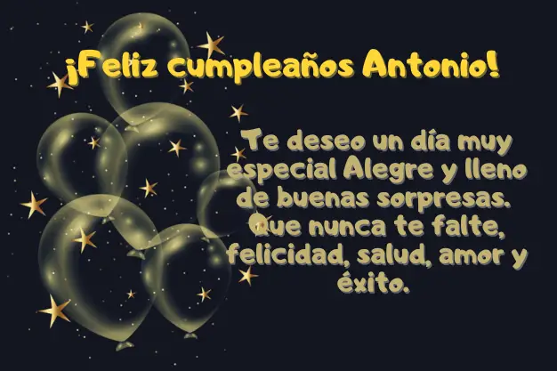 Tarjeta de Feliz Cumpleanos Antonio