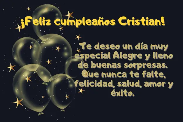 Tarjeta de Feliz Cumpleanos Cristian