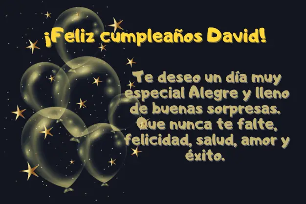 Tarjeta de Feliz Cumpleanos David