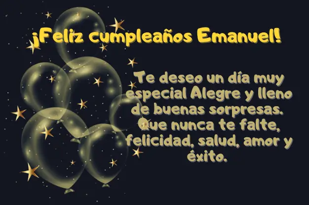 Tarjeta de Feliz Cumpleanos Emanuel