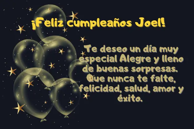 Tarjeta de Feliz Cumpleanos Joel