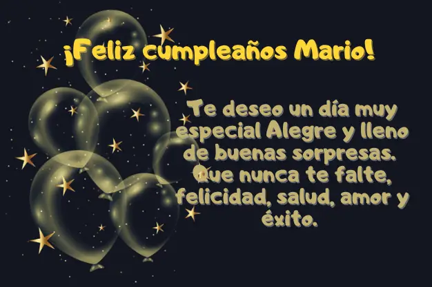 Tarjeta de Feliz Cumpleanos Mario